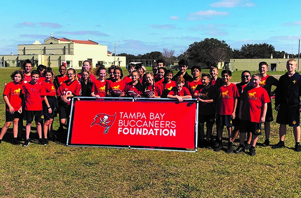 Jr. Bucs Flag Football Program Visits St. Stephen For Day Of Fun